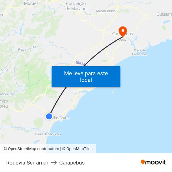 Rodovia Serramar to Carapebus map