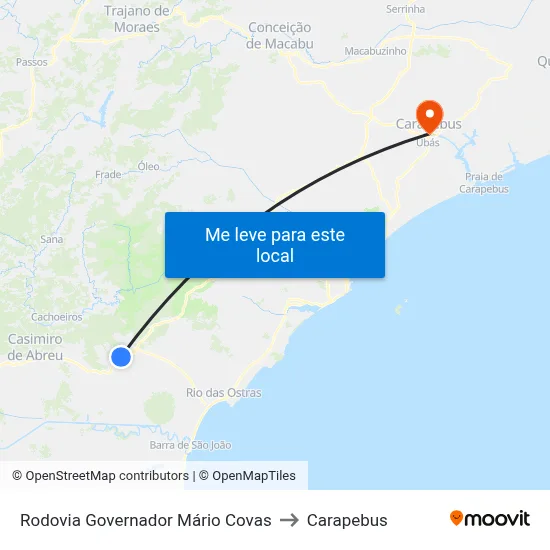 Rodovia Governador Mário Covas to Carapebus map