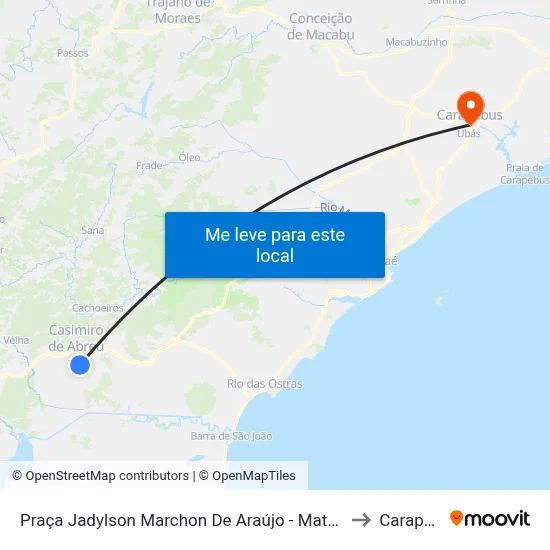 Praça Jadylson Marchon De Araújo - Mataruna (Ônibus) to Carapebus map