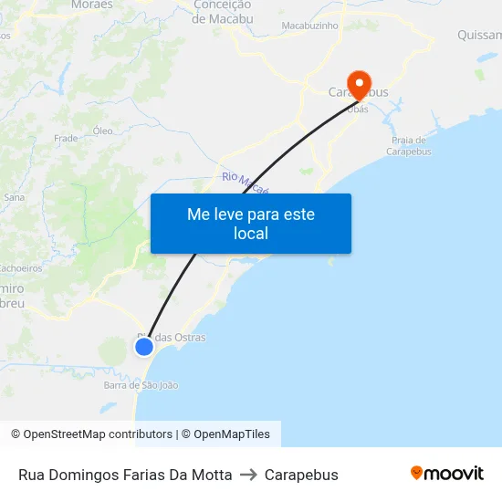 Rua Domingos Farias Da Motta to Carapebus map
