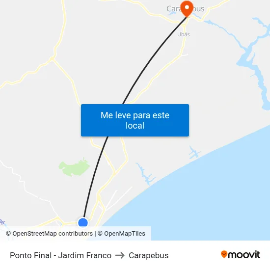 Ponto Final - Jardim Franco to Carapebus map