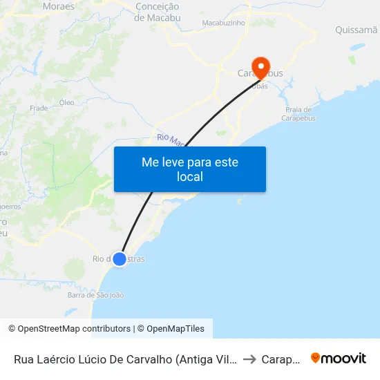 Rua Laércio Lúcio De Carvalho (Antiga Vila Babel ), 769 to Carapebus map