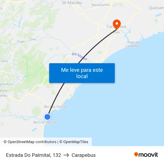 Estrada Do Palmital, 132 to Carapebus map