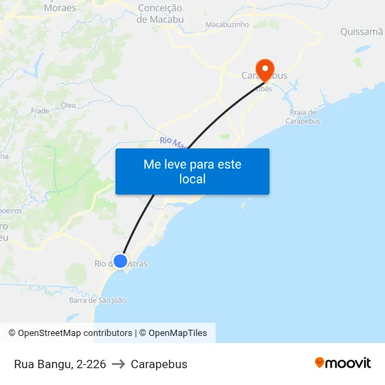 Rua Bangu, 2-226 to Carapebus map