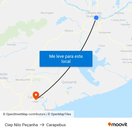 Ciep Nilo Peçanha to Carapebus map