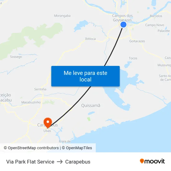 Via Park Flat Service to Carapebus map