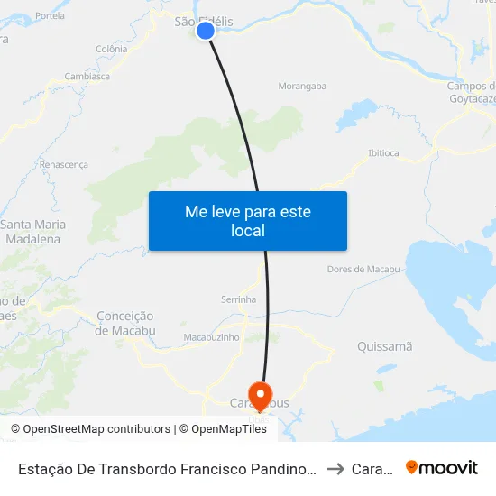 Estação De Transbordo Francisco Pandino Filho (Chiquinho Pandino) to Carapebus map