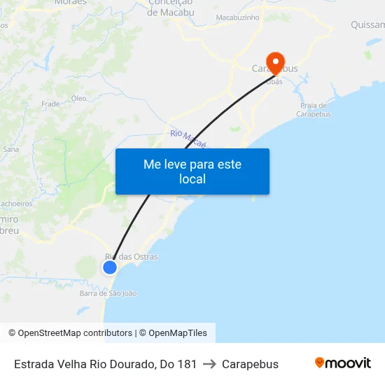 Estrada Velha Rio Dourado, Do 181 to Carapebus map