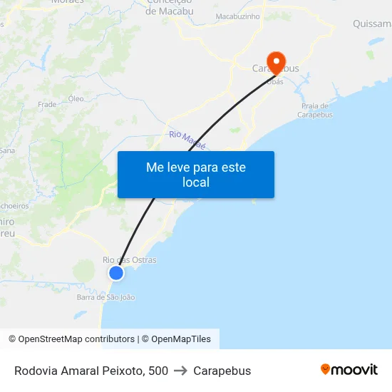Rodovia Amaral Peixoto, 500 to Carapebus map