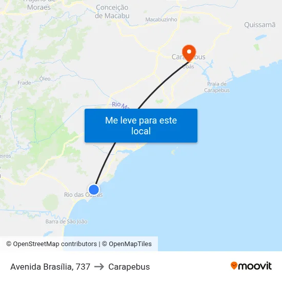 Avenida Brasília, 737 to Carapebus map