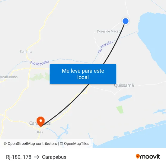 Rj-180, 178 to Carapebus map