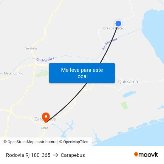 Rodovia Rj 180, 365 to Carapebus map