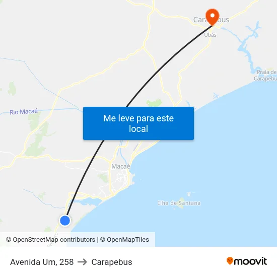 Avenida Um, 258 to Carapebus map
