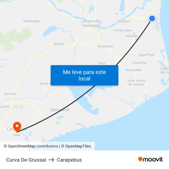 Curva De Grussaí to Carapebus map