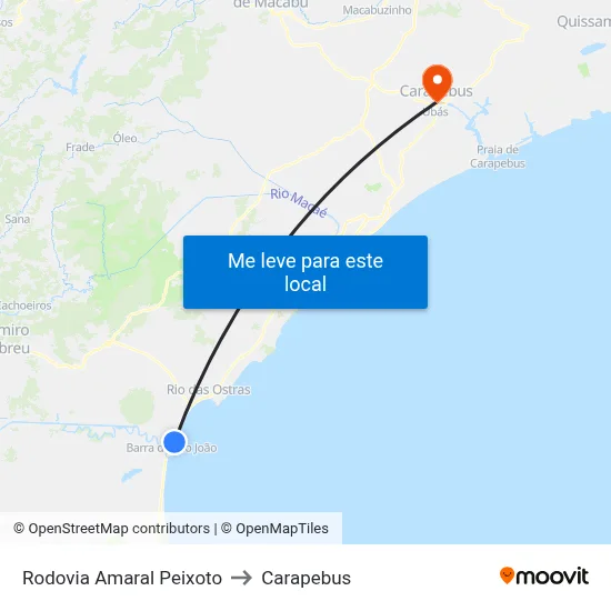 Rodovia Amaral Peixoto to Carapebus map
