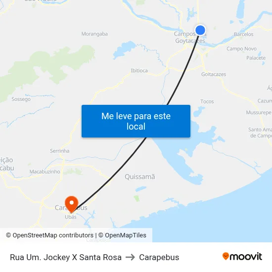 Rua Um. Jockey X Santa Rosa to Carapebus map