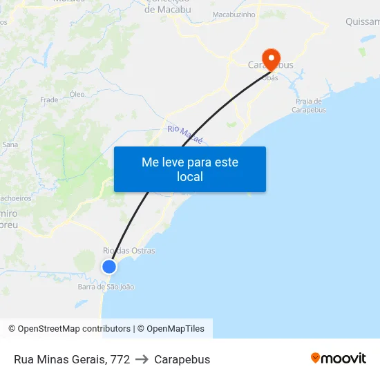Rua Minas Gerais, 772 to Carapebus map