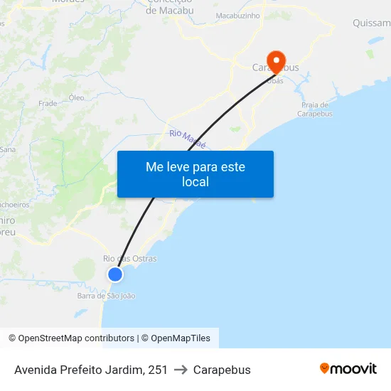 Avenida Prefeito Jardim, 251 to Carapebus map