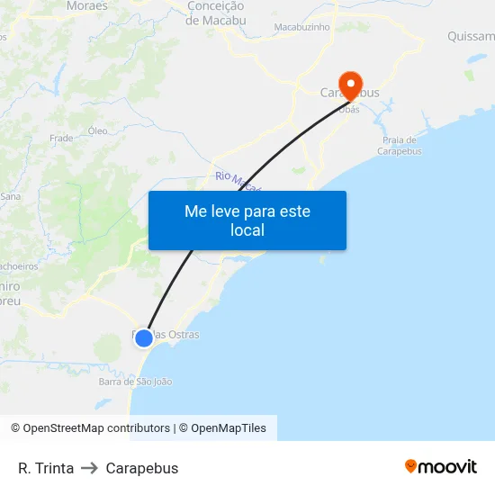 R. Trinta to Carapebus map