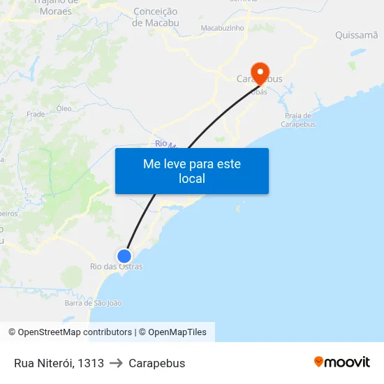 Rua Niterói, 1313 to Carapebus map
