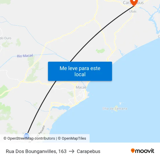 Rua Dos Bounganvilles, 163 to Carapebus map