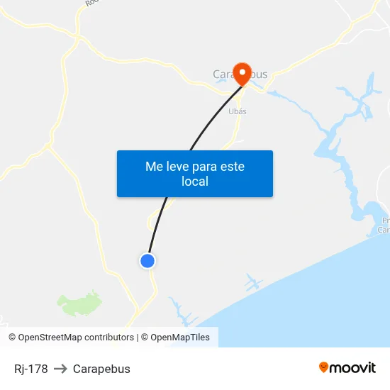 Rj-178 to Carapebus map