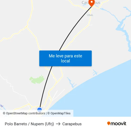Polo Barreto / Nupem (Ufrj) to Carapebus map
