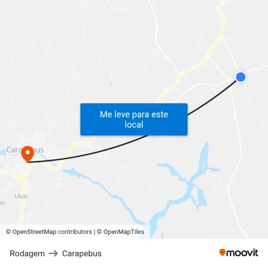 Rodagem to Carapebus map