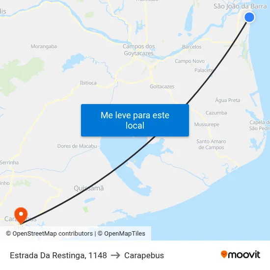 Estrada Da Restinga, 1148 to Carapebus map