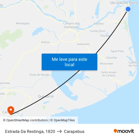 Estrada Da Restinga, 1820 to Carapebus map