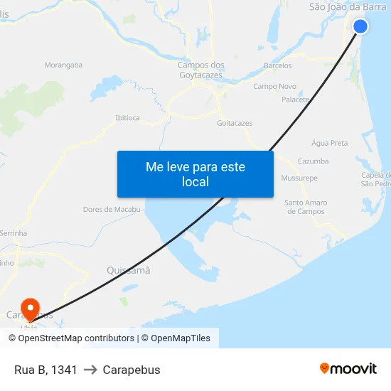 Rua B, 1341 to Carapebus map
