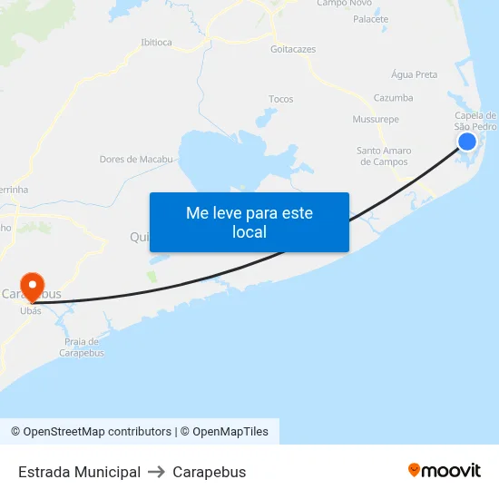Estrada Municipal to Carapebus map
