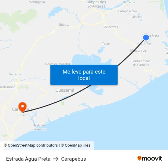 Estrada Água Preta to Carapebus map
