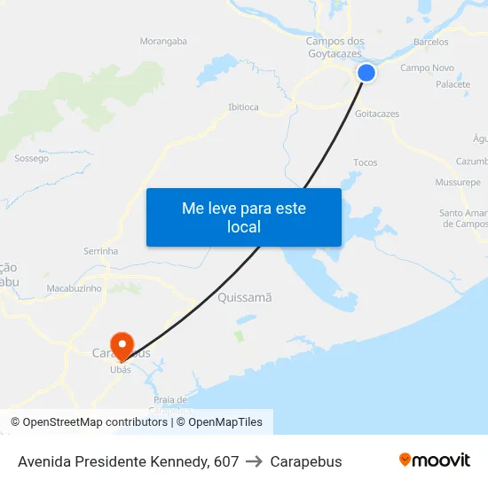 Avenida Presidente Kennedy, 607 to Carapebus map