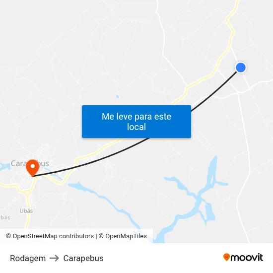 Rodagem to Carapebus map