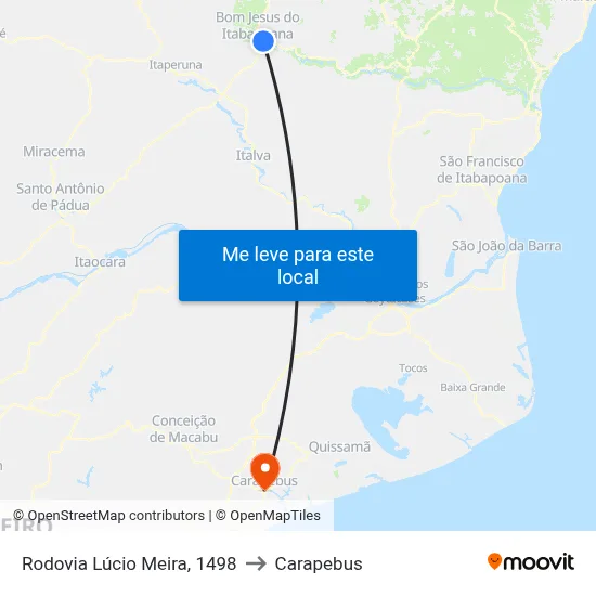 Rodovia Lúcio Meira, 1498 to Carapebus map