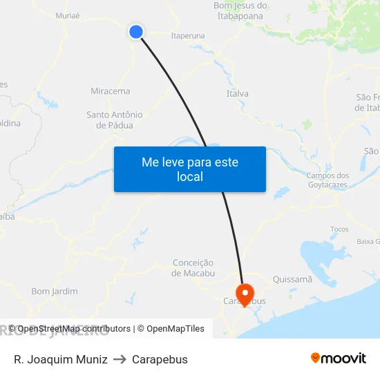 R. Joaquim Muniz to Carapebus map