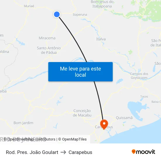 Rod. Pres. João Goulart to Carapebus map