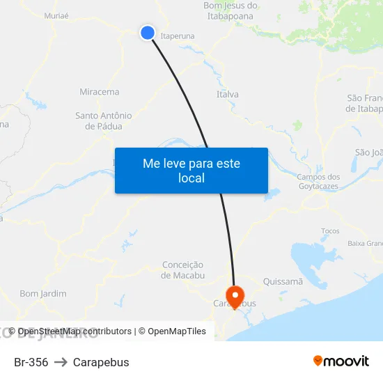 Br-356 to Carapebus map