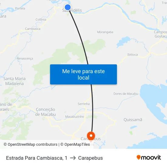 Estrada Para Cambiasca, 1 to Carapebus map