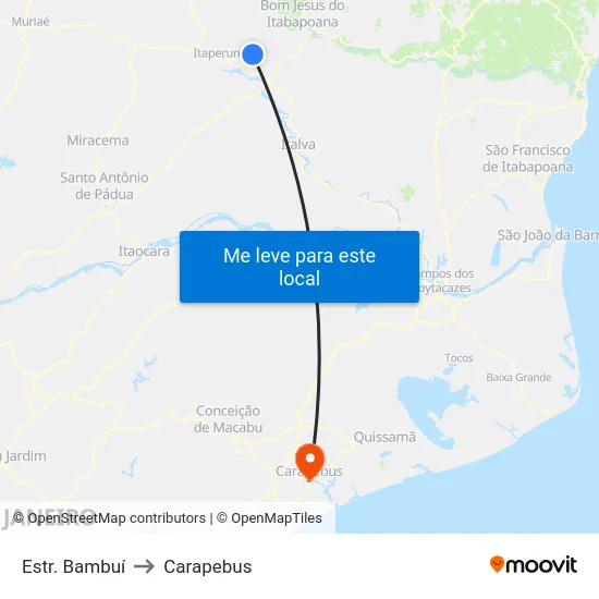Estr. Bambuí to Carapebus map
