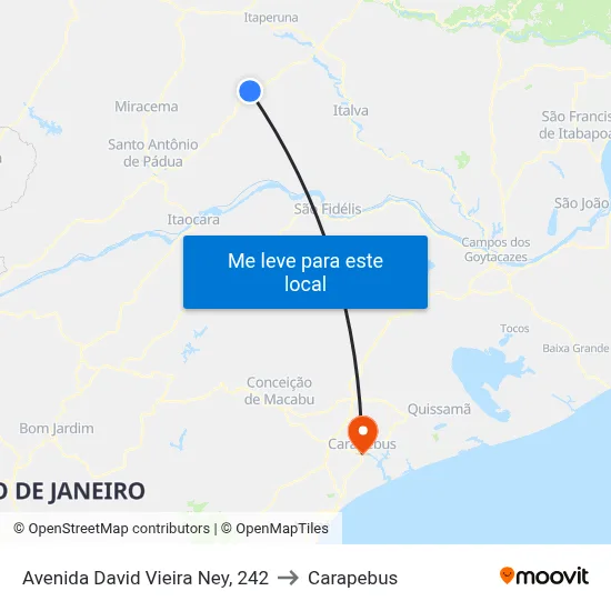 Avenida David Vieira Ney, 242 to Carapebus map