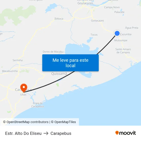 Estr. Alto Do Eliseu to Carapebus map