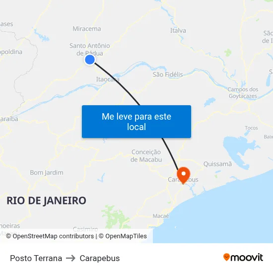 Posto Terrana to Carapebus map