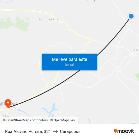Rua Alevino Pereira, 321 to Carapebus map