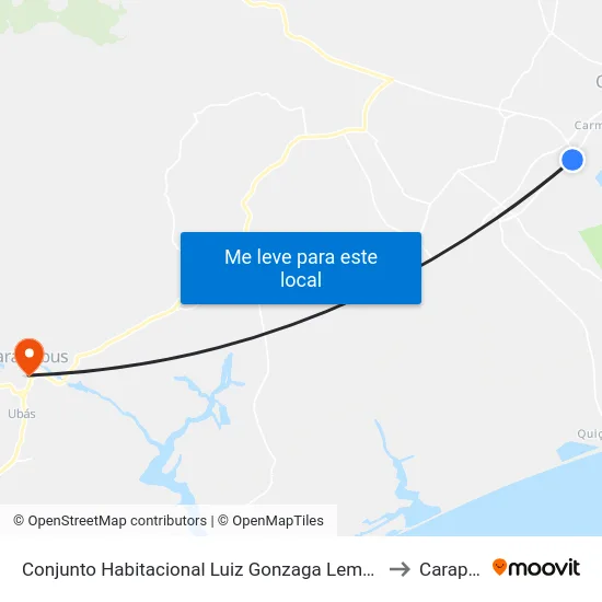 Conjunto Habitacional Luiz Gonzaga Lemos (Sentido Bairro) to Carapebus map