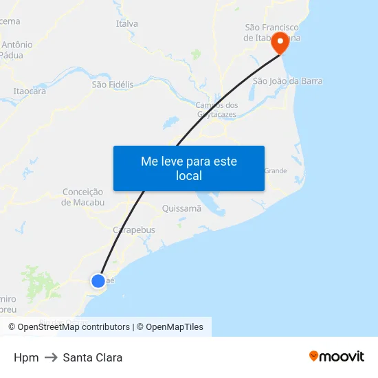 Hpm to Santa Clara map