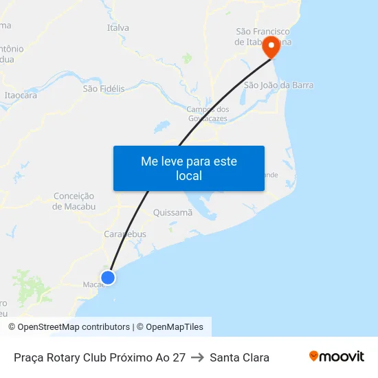 Praça Rotary Club Próximo Ao 27 to Santa Clara map