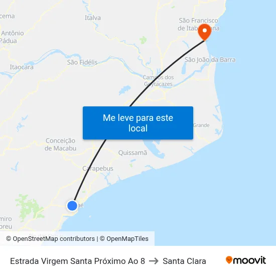 Estrada Virgem Santa Próximo Ao 8 to Santa Clara map