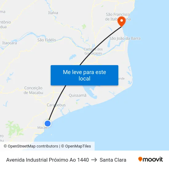 Avenida Industrial Próximo Ao 1440 to Santa Clara map